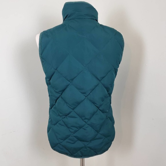 J. CREW | DOWN FEATHER QUILTED LIGHTWEIGHT PUFFER VEST FOREST GREEN WOMEN XS - Picture 7 of 16